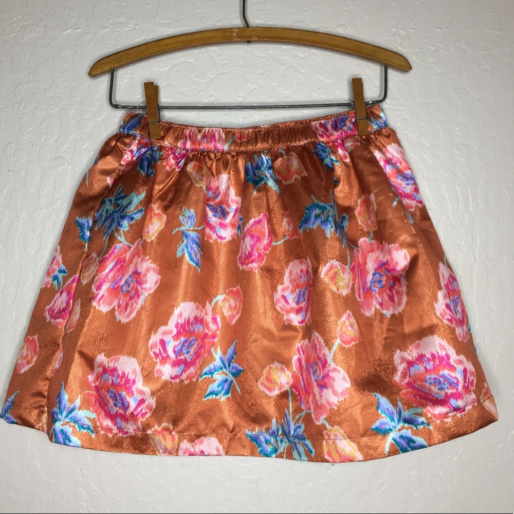 Gymboree shimmery taffeta floral skirt